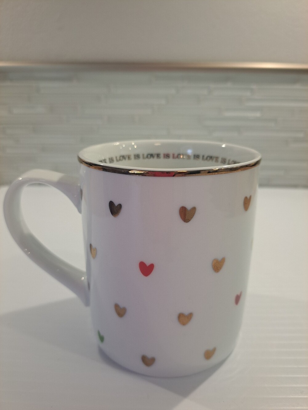 Williams Sonoma Pottery Barn HRC Love Is Love Pride Mug Rainbow Hearts